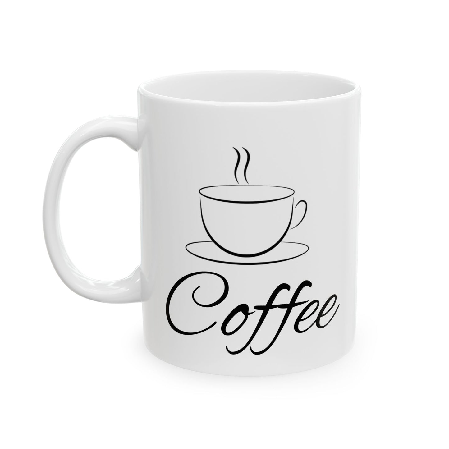 Coffee Ceramic Mug - COFFEE Design - 11oz, 15oz