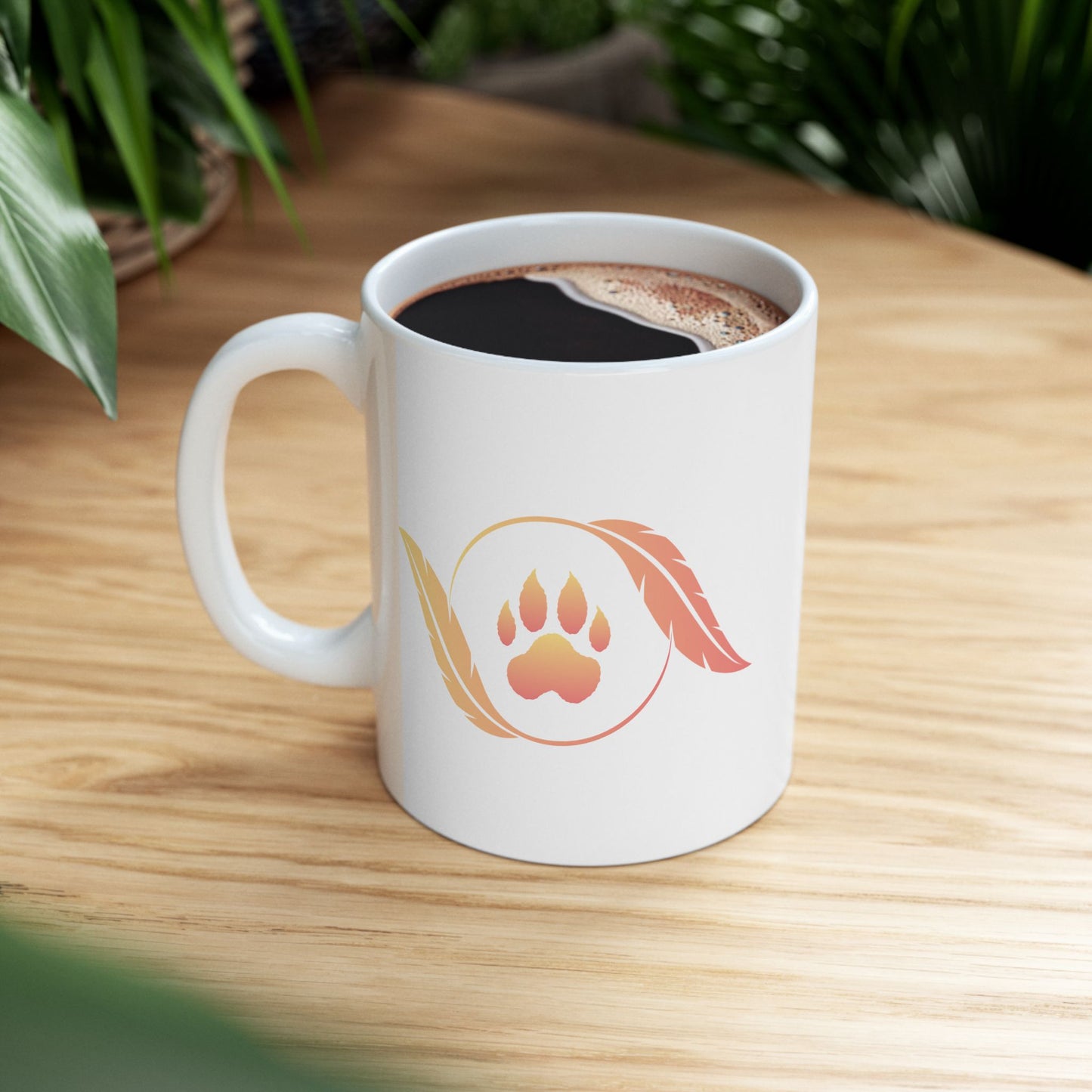 Feather-Inspired Ceramic Mug - Vibrant & Stylish Coffee Cup for Daily Inspiration