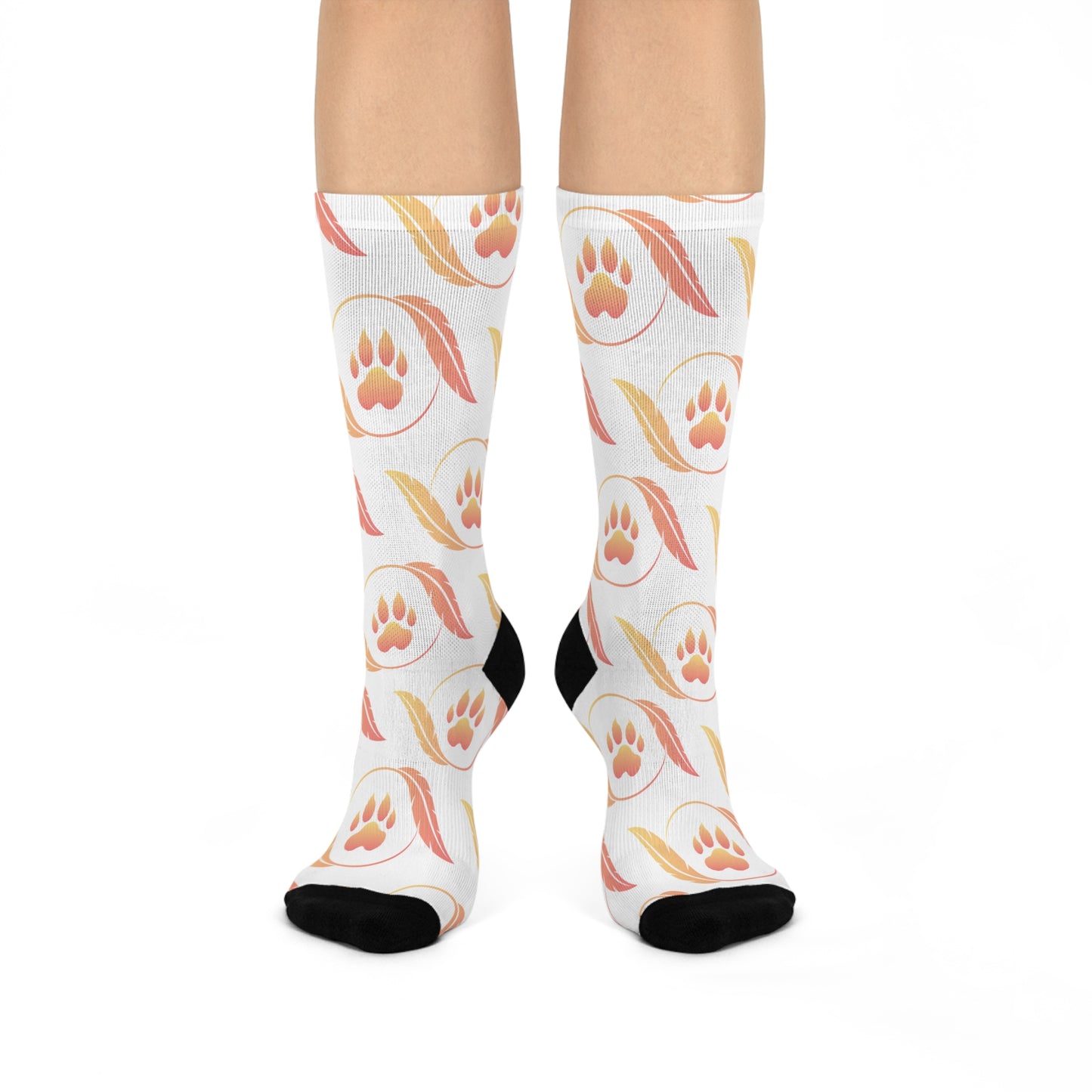 Cozy Paw Print Cushioned Crew Socks - Perfect for Pet Lovers