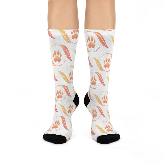 Cozy Paw Print Cushioned Crew Socks - Perfect for Pet Lovers