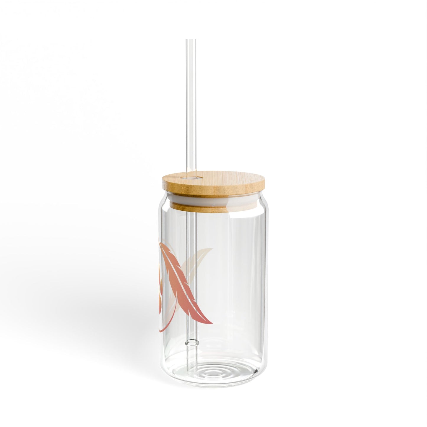 Eco-Friendly Paw Print Sipper Glass - 16oz with Bamboo Lid and Straw