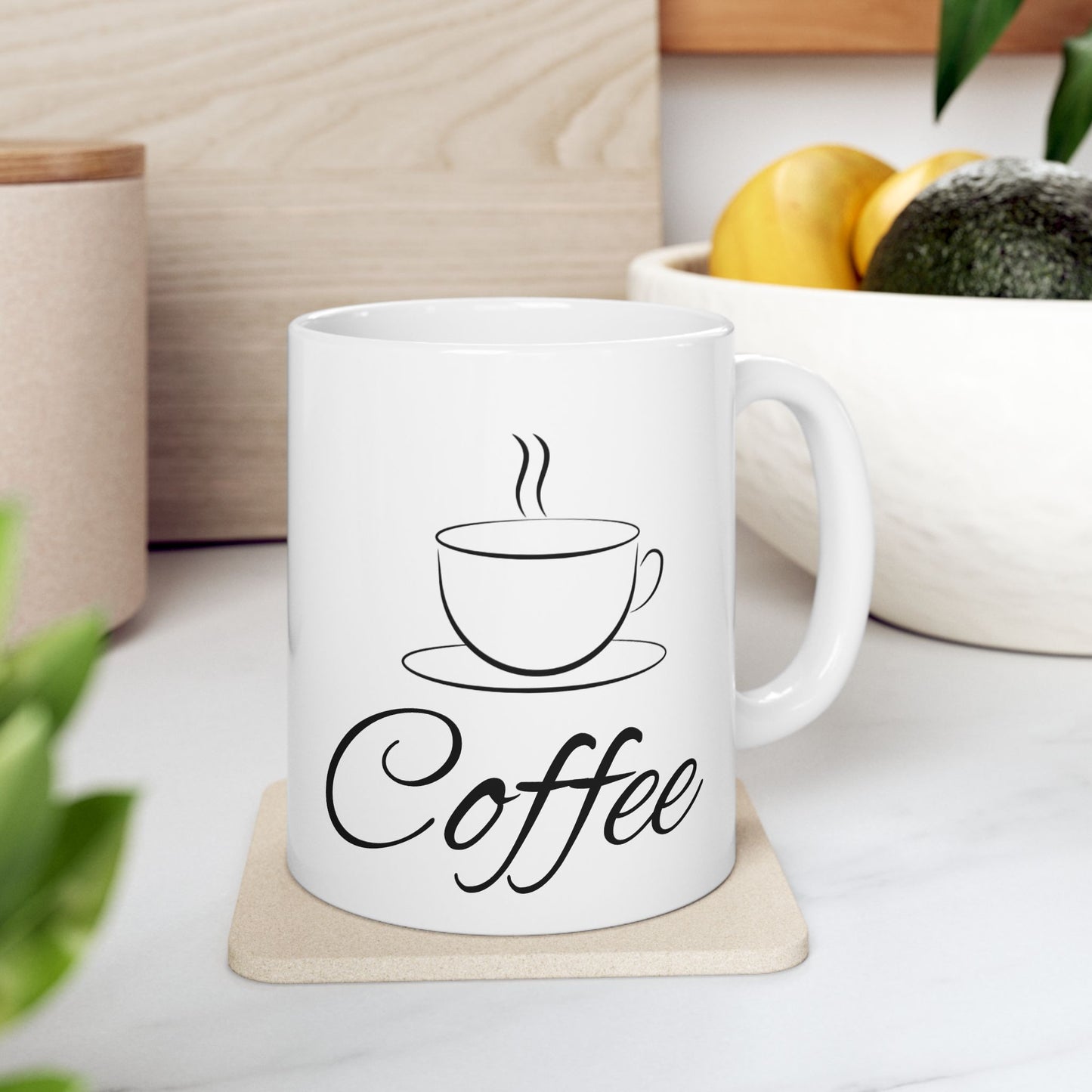 Coffee Ceramic Mug - COFFEE Design - 11oz, 15oz