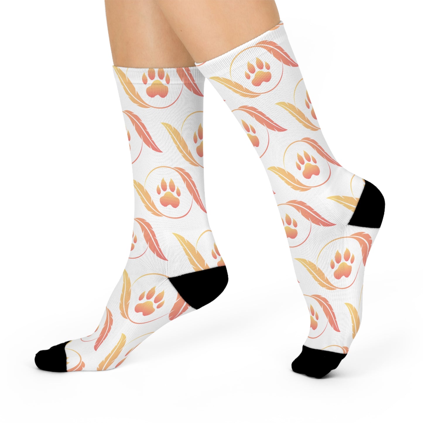 Cozy Paw Print Cushioned Crew Socks - Perfect for Pet Lovers