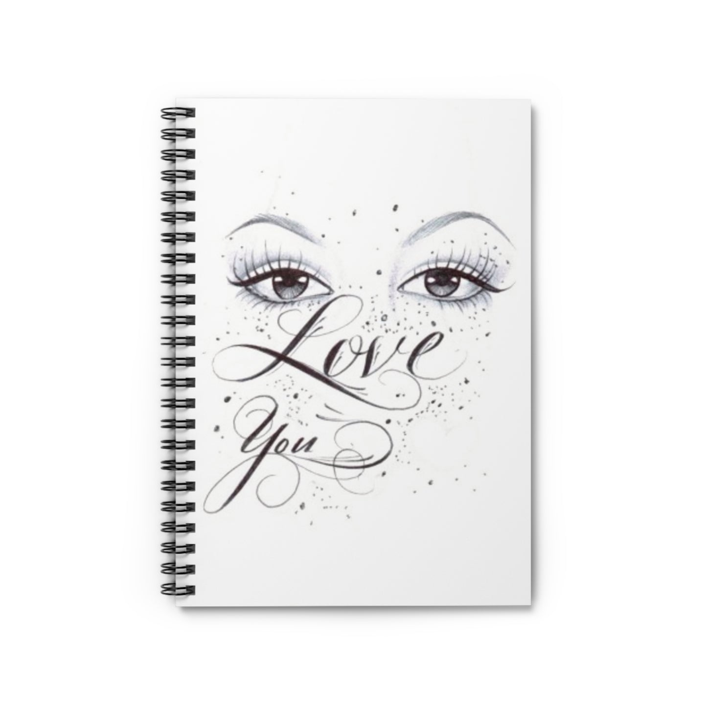 Spiral Notebook - Ruled Line with 'I love you' Design