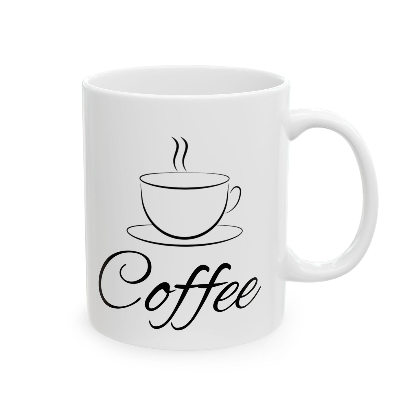 Coffee Ceramic Mug - COFFEE Design - 11oz, 15oz